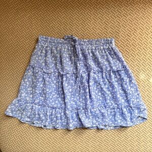 L Sienna Sky Blue Ruffled Mini Skirt